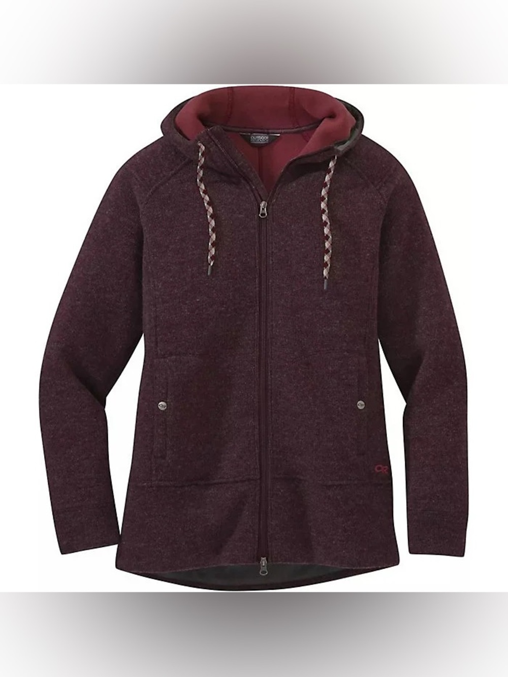 Outdoor Research Women’s Flurry Wool Long Hooded Zip jacket Medium *o